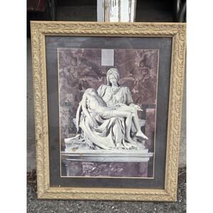 VTG - Very Rare: Pieta Print Michelangelo Jesus Christ Virgin Mary Christian Art